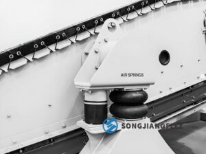Conveyor equipped with air springs