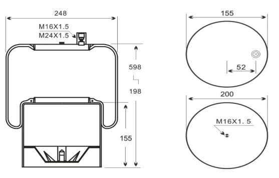1V6024 AV Series Trailer Air Spring