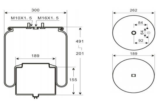 1V6027 AV Series Trailer Air Spring