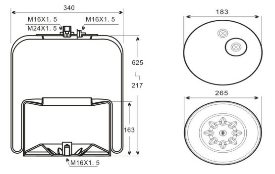 1V9393AV Series Trailer Air Spring