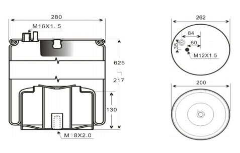 1V4101 AV Series Trailer Air Spring