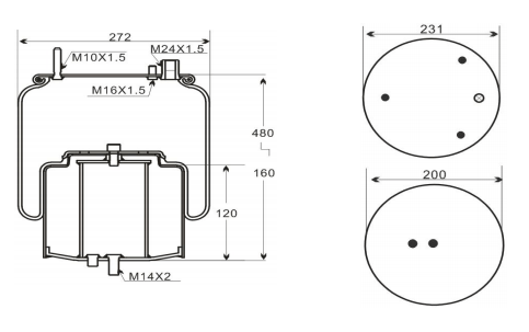 1V4562 AV Series Trailer Air Spring