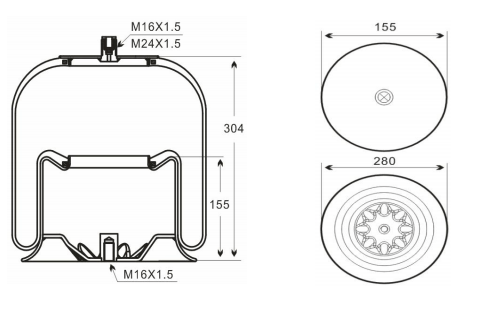 1V5868 AV Series Trailer Air Spring