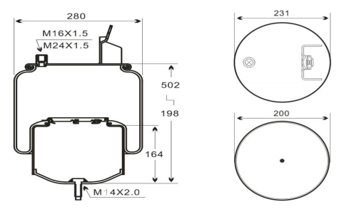 1V6035 AV Series Trailer Air Spring