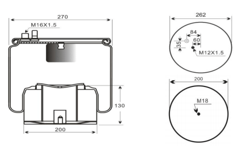 1V6047 AV Series Trailer Air Spring