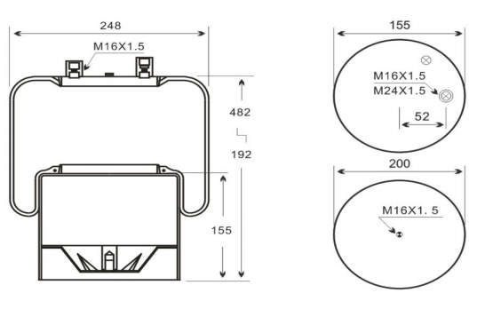 1V6103 AV Series Trailer Air Spring