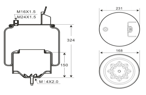 1V7752 AV Series Trailer Air Spring