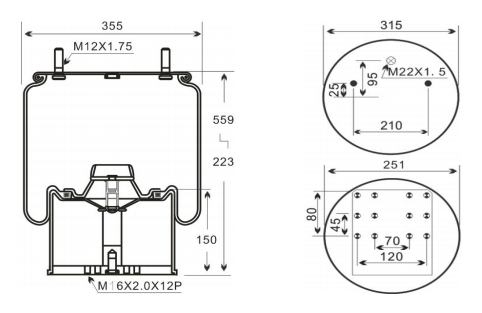 1V8602 AV Series Trailer Air Spring