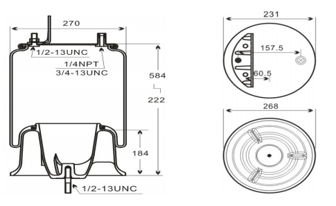 1V9783 AV Series Trailer Air Spring