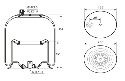 1V9868 AV Series Trailer Air Spring