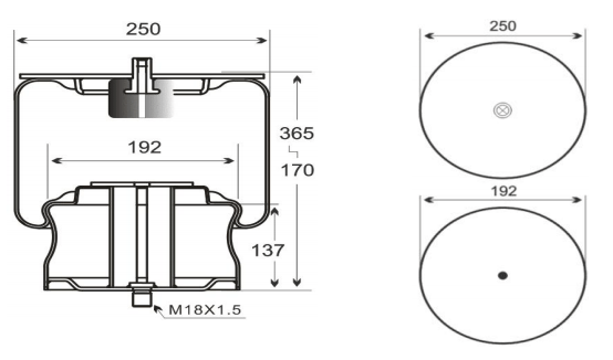 1V6009 AV Series Trailer Air Spring