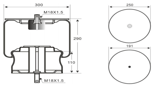 1V6010 AV Series Trailer Air Spring