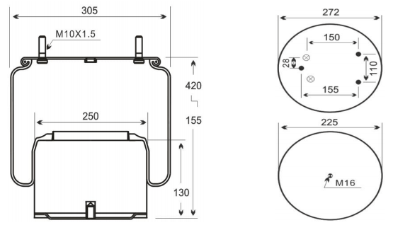 1V8721 AV Series Trailer Air Spring