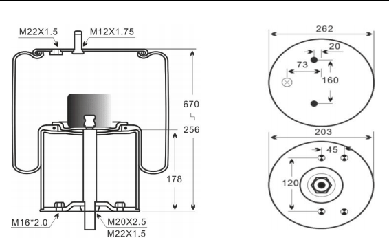 1V8901 AV Series Trailer Air Spring