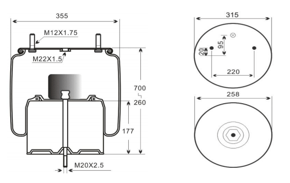 1V8969 AV Series Trailer Air Spring
