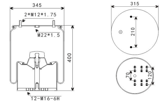 1V8966-1 AV Series Trailer Air Spring