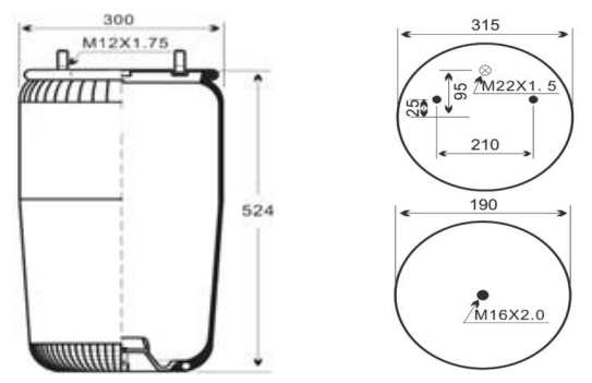 1V 8978SA AV Series Trailer Air Spring