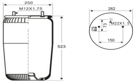 1V6019SA trailer air spring for truck suspension replacement AV series heavy duty air spring