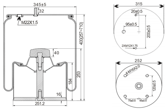 1V8610 AV Series Trailer Air Spring