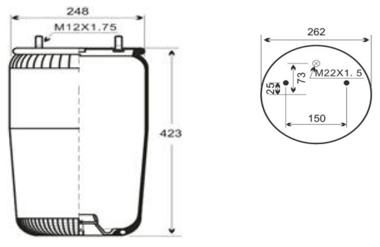 1V8613SA AV Series Trailer Air Spring