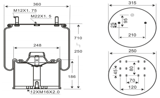 1V8966 AV Series Trailer Air Spring