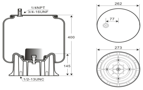 1V 9580 truck rubber air spring, replacement for Firestone W01-358-9580, suitable for heavy-duty trucks