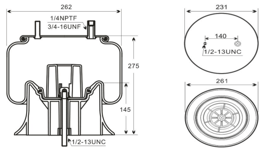1V 9325 air spring manufacturing process by professional rubber air spring supplier